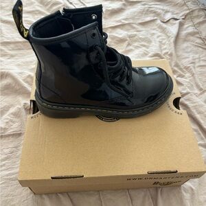 Dr. Martens Kids Glossy Black Boots